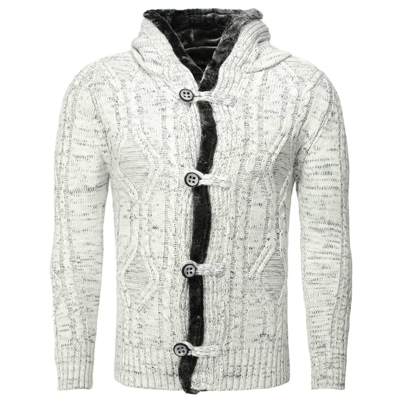 Jacheta-Cardigan Barbati Carisma Ecru 7338 – IMBRACAMINTE