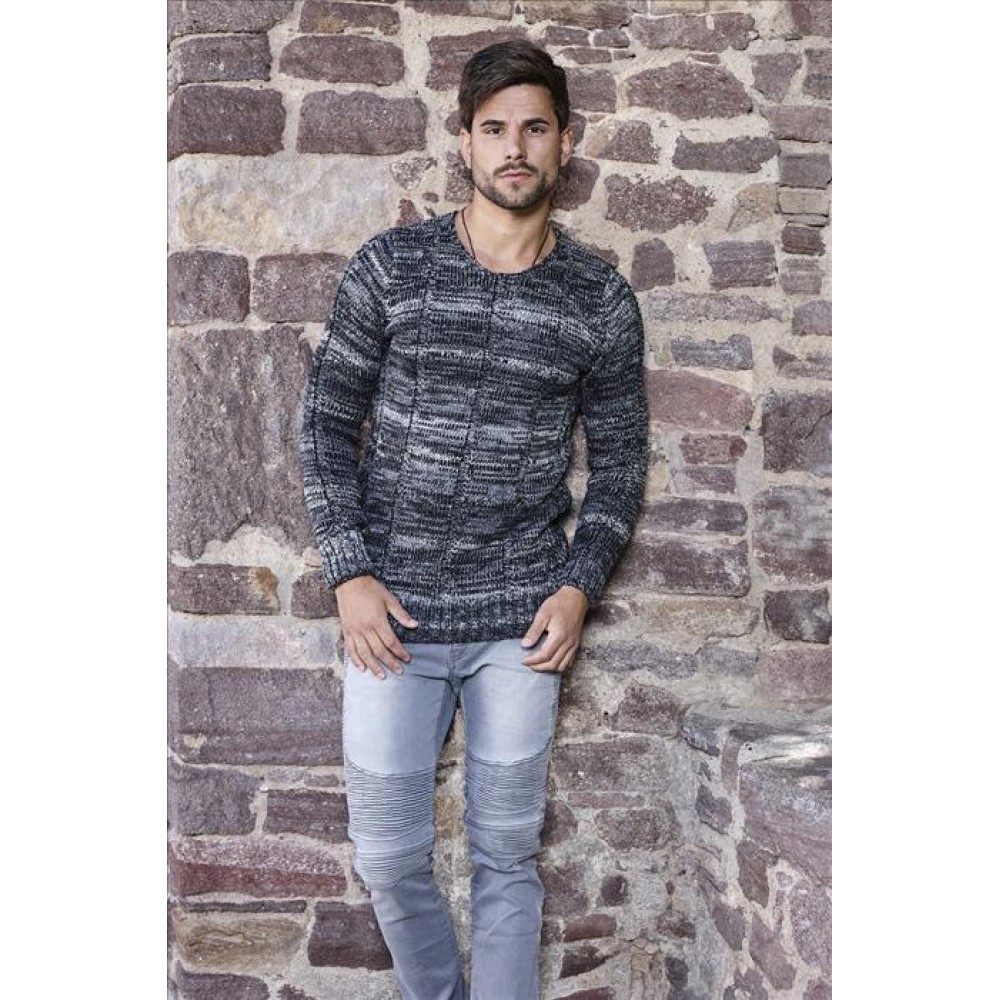 Pulover Tricotat Barbati Carisma Negru 7391 geci de piele - readytowear.ro