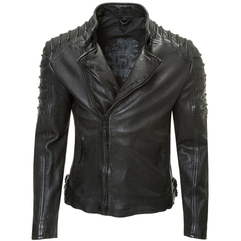 Geaca de Piele Naturala Barbati Gipsy Neagra Malloy SF LVW – IMBRACAMINTE