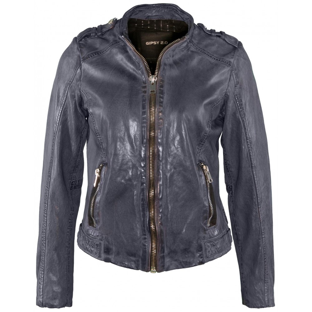 Geaca de Piele Naturala Dama Gipsy Bleumarin Abra SF LAWOV - readytowear