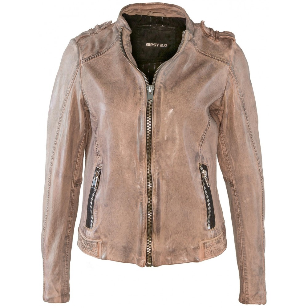 Geaca de Piele Naturala Dama Gipsy Gri Abra SF LAWOV Geaca de Piele Naturala Dama Gipsy Gri Abra SF LAWOV - readytowear