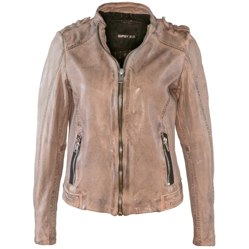 Geaca de Piele Naturala Dama Gipsy Gri Abra SF LAWOV – IMBRACAMINTE