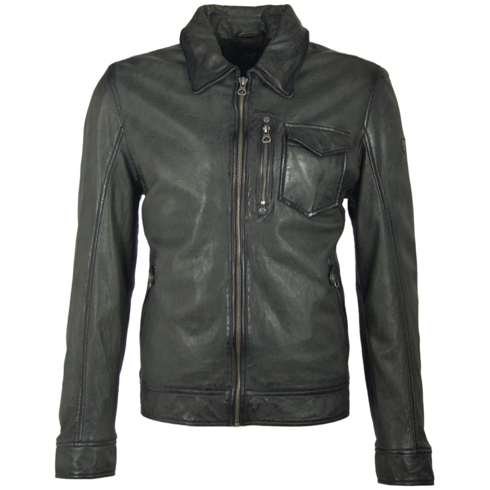 Geaca de Piele Naturala Barbati Gipsy Neagra Adem LASANV Geaca de Piele Naturala Barbati Gipsy Neagra Adem LASANV - readytowear
