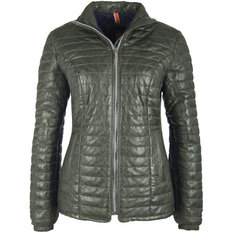 Geaca de Piele Naturala Dama Gipsy Verde Inchis Airy LNBV W – IMBRACAMINTE