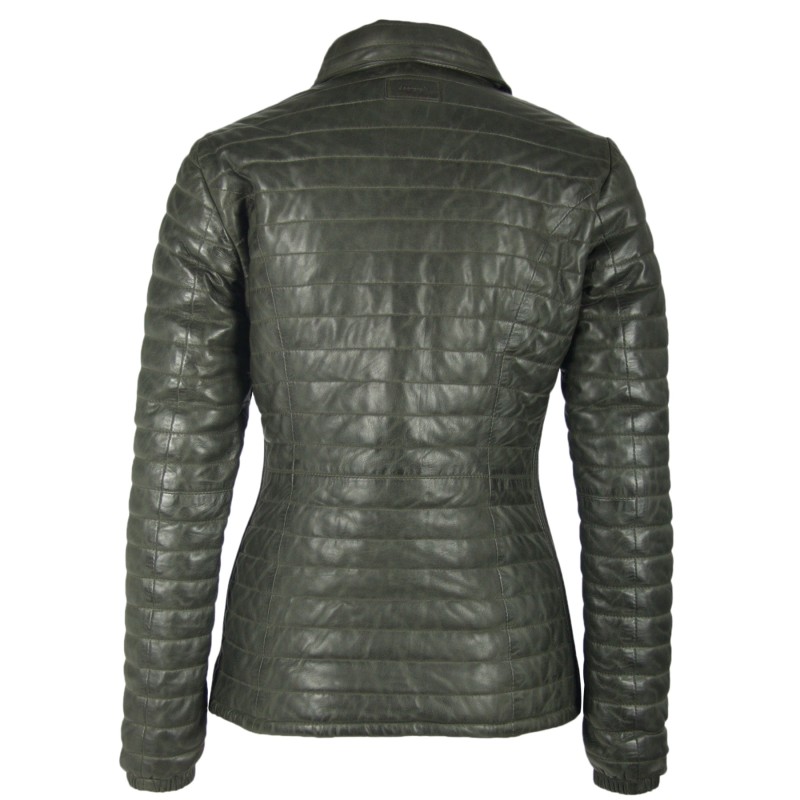 Geaca de Piele Naturala Dama Gipsy Verde Inchis Airy LNBV W – IMBRACAMINTE