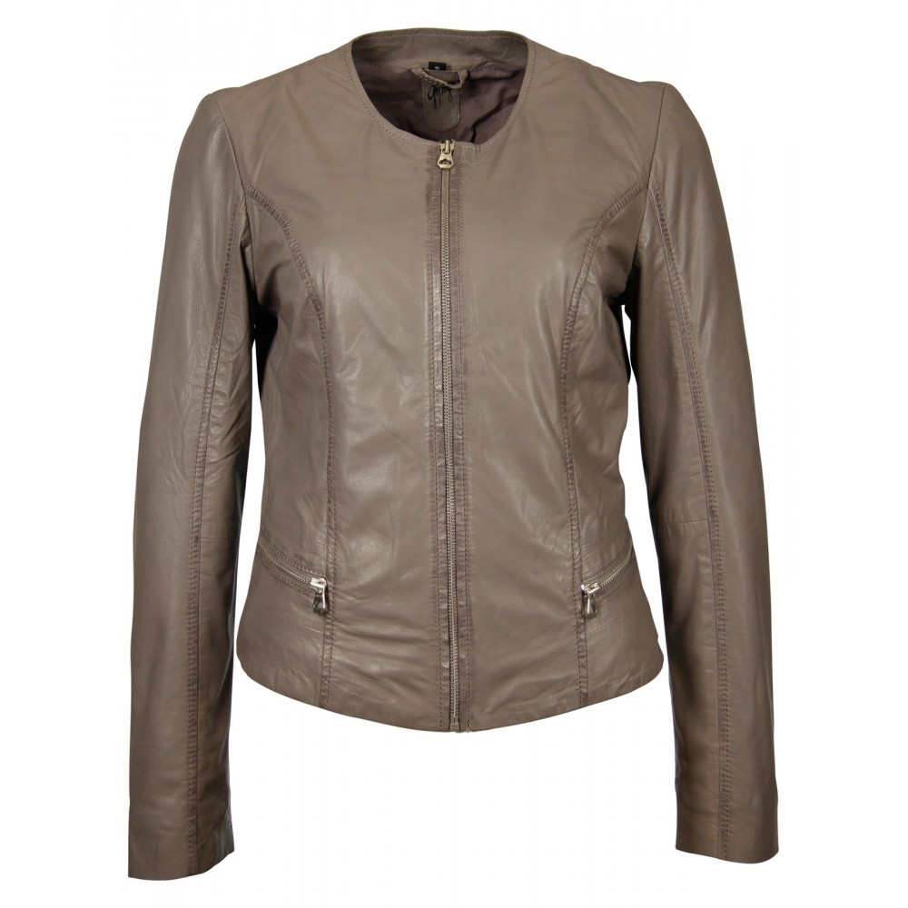 Geaca de Piele Naturala Dama Gipsy Gri Alea LASV Geaca de Piele Naturala Dama Gipsy Gri Alea LASV - readytowear