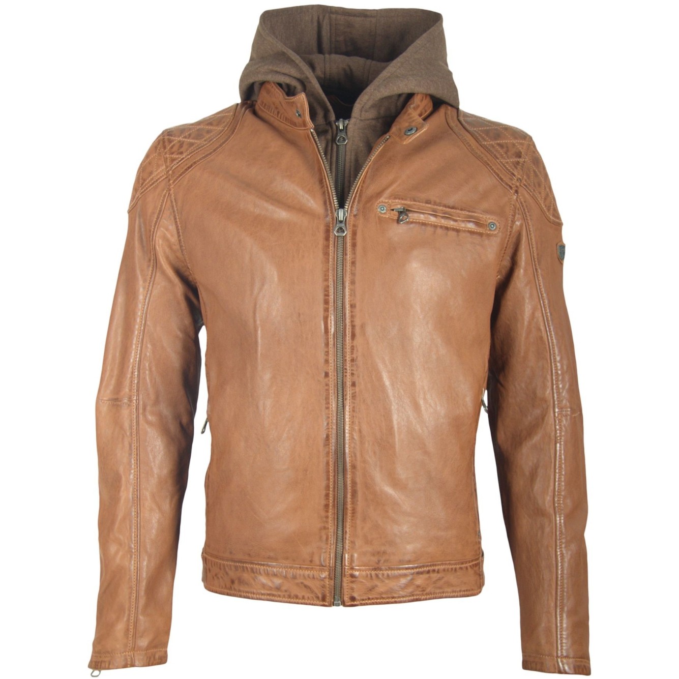 Geaca de Piele Naturala Barbati Gipsy Coniac Alek 2 S19 LABRIV – IMBRACAMINTE