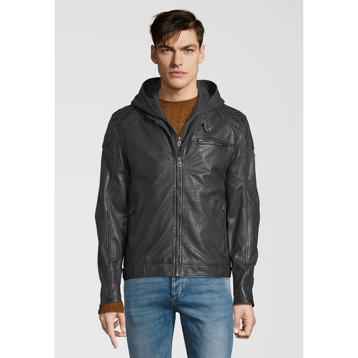 Geaca de Piele Naturala Barbati Gipsy Grafit Alek 2 S19 LABRIV – IMBRACAMINTE