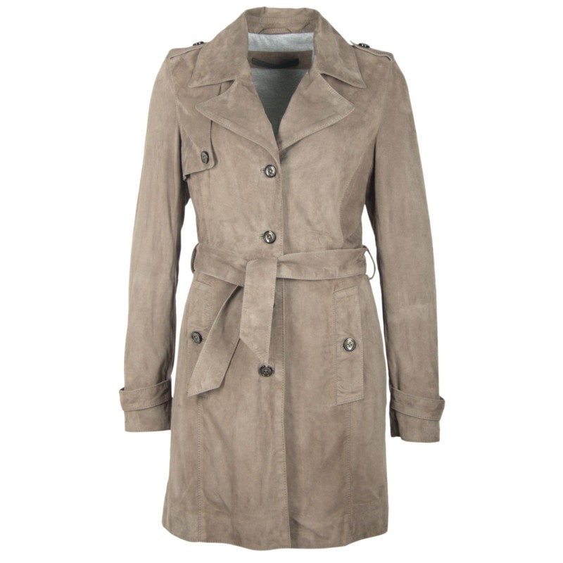 Geaca Lunga de Piele Naturala Dama Gipsy Gri Alenna ZV – IMBRACAMINTE