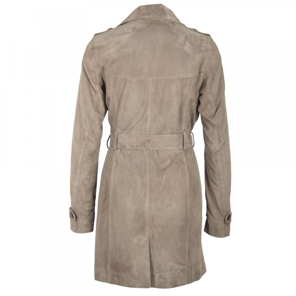 Geaca Lunga de Piele Naturala Dama Gipsy Gri Alenna ZV - readytowear