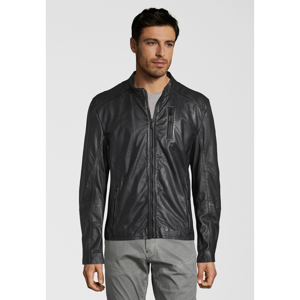 Geaca de Piele Naturala Barbati Gipsy Neagra Alex 2 LRPE – IMBRACAMINTE