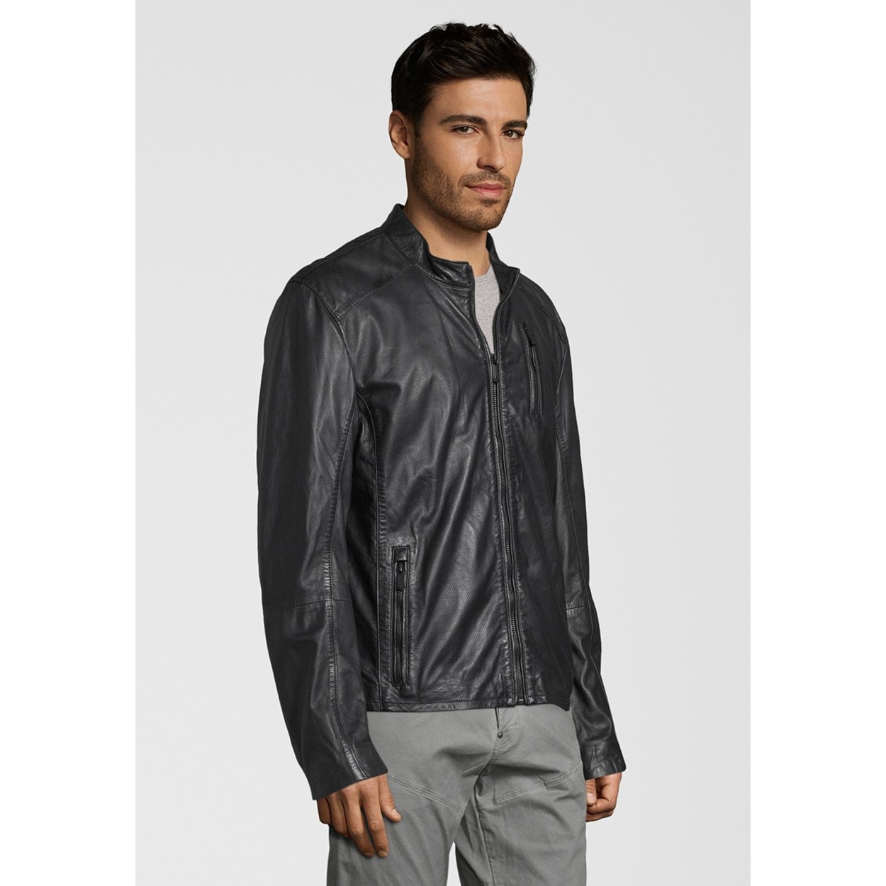 Geaca de Piele Naturala Barbati Gipsy Neagra Alex 2 LRPE – IMBRACAMINTE