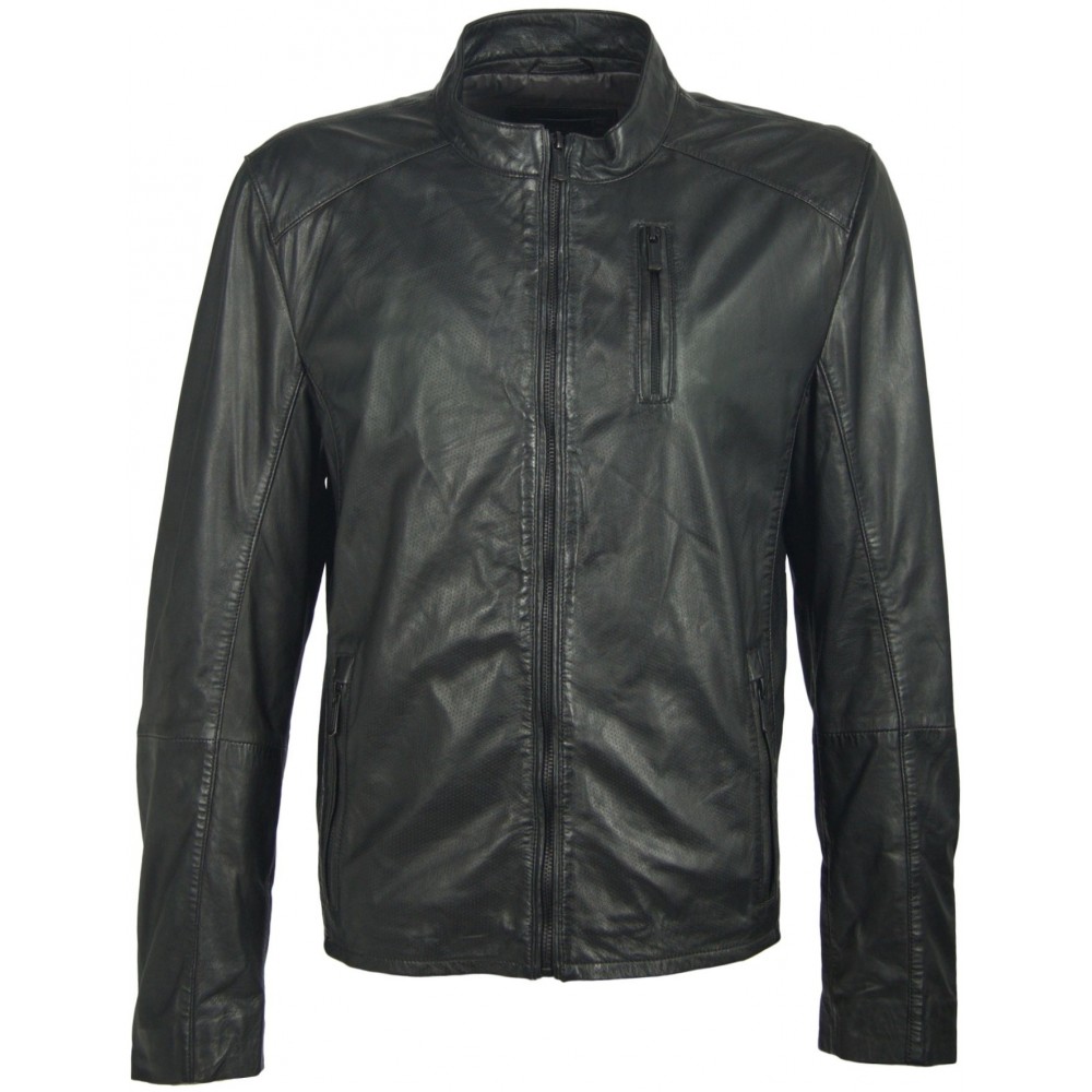 Geaca de Piele Naturala Barbati Gipsy Neagra Alex 2 LRPE - readytowear