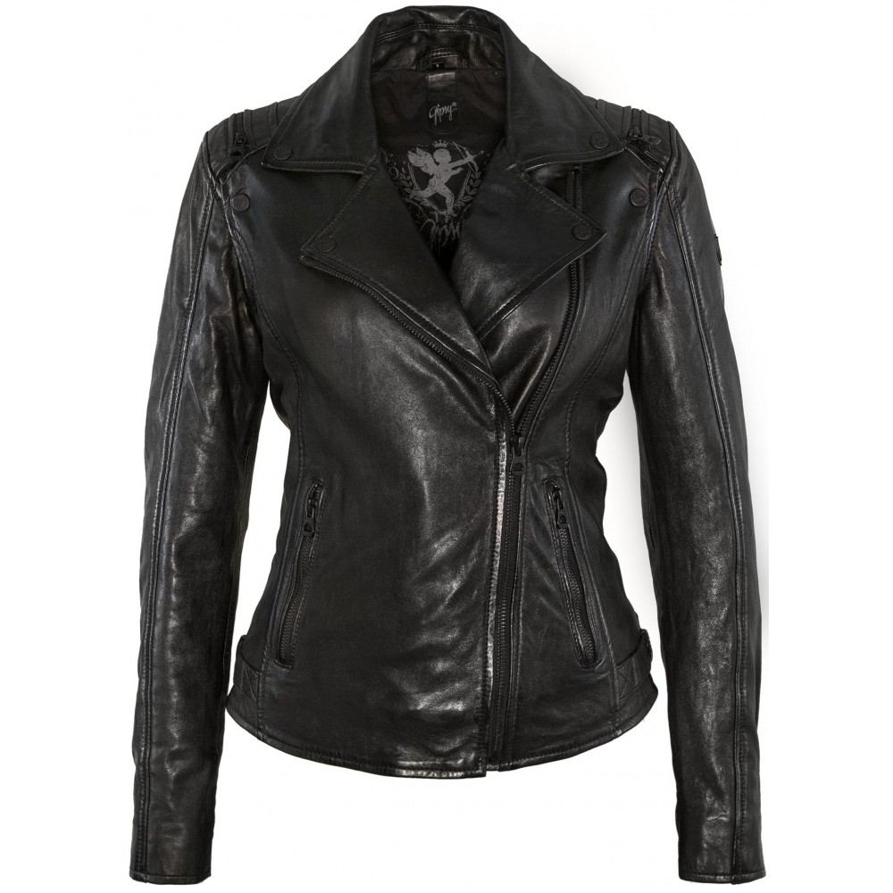 Geaca de Piele Naturala Dama Gipsy Neagra Alia NSLONTV - readytowear