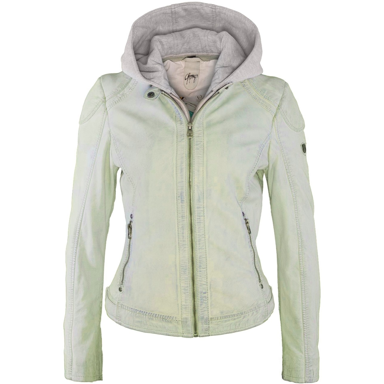 Geaca de Piele Naturala Dama Gipsy Verde deschis Angel LAMAS – IMBRACAMINTE