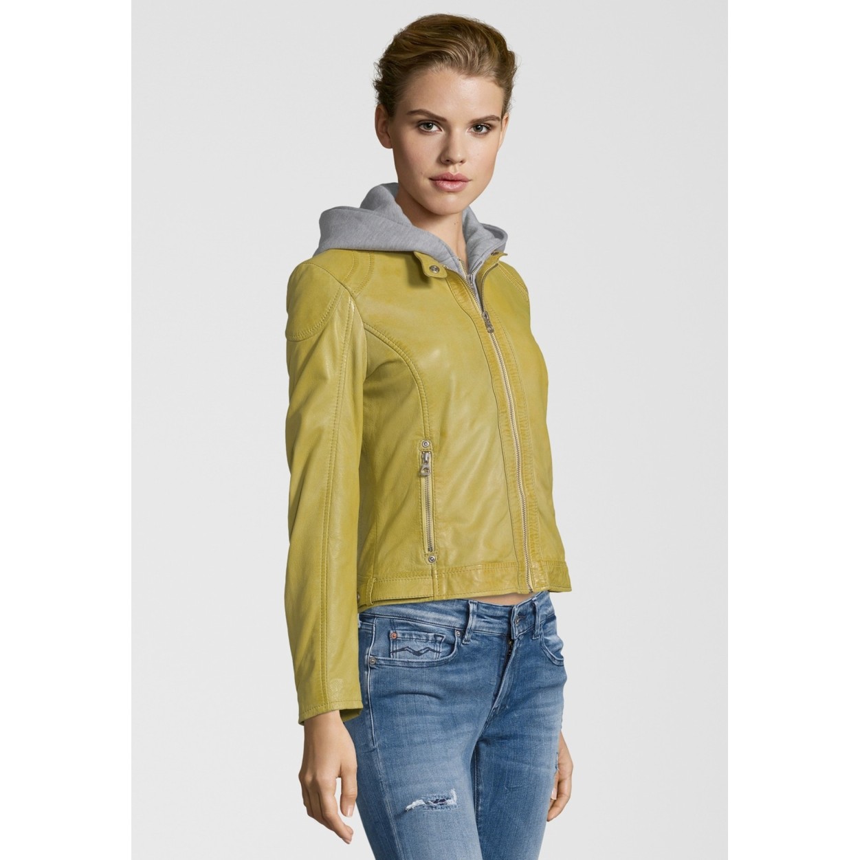 Geaca de Piele Naturala Dama Gipsy Galbena Angy LAMAS – IMBRACAMINTE