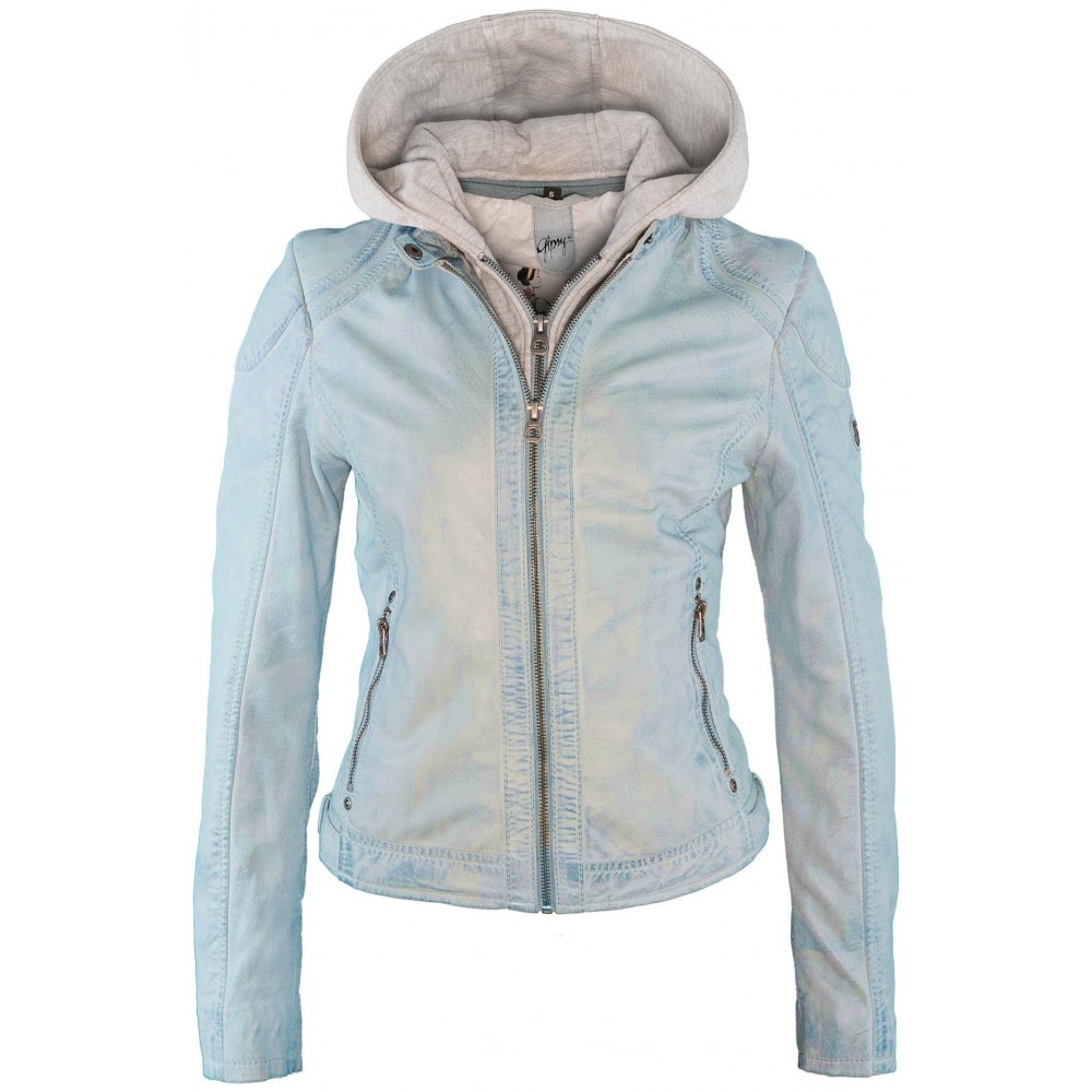 Geaca de Piele Naturala Dama Gipsy Albastru Deschis Angy LAMAS Geaca de Piele Naturala Dama Gipsy Albastru Deschis Angy LAMAS - readytowear.ro