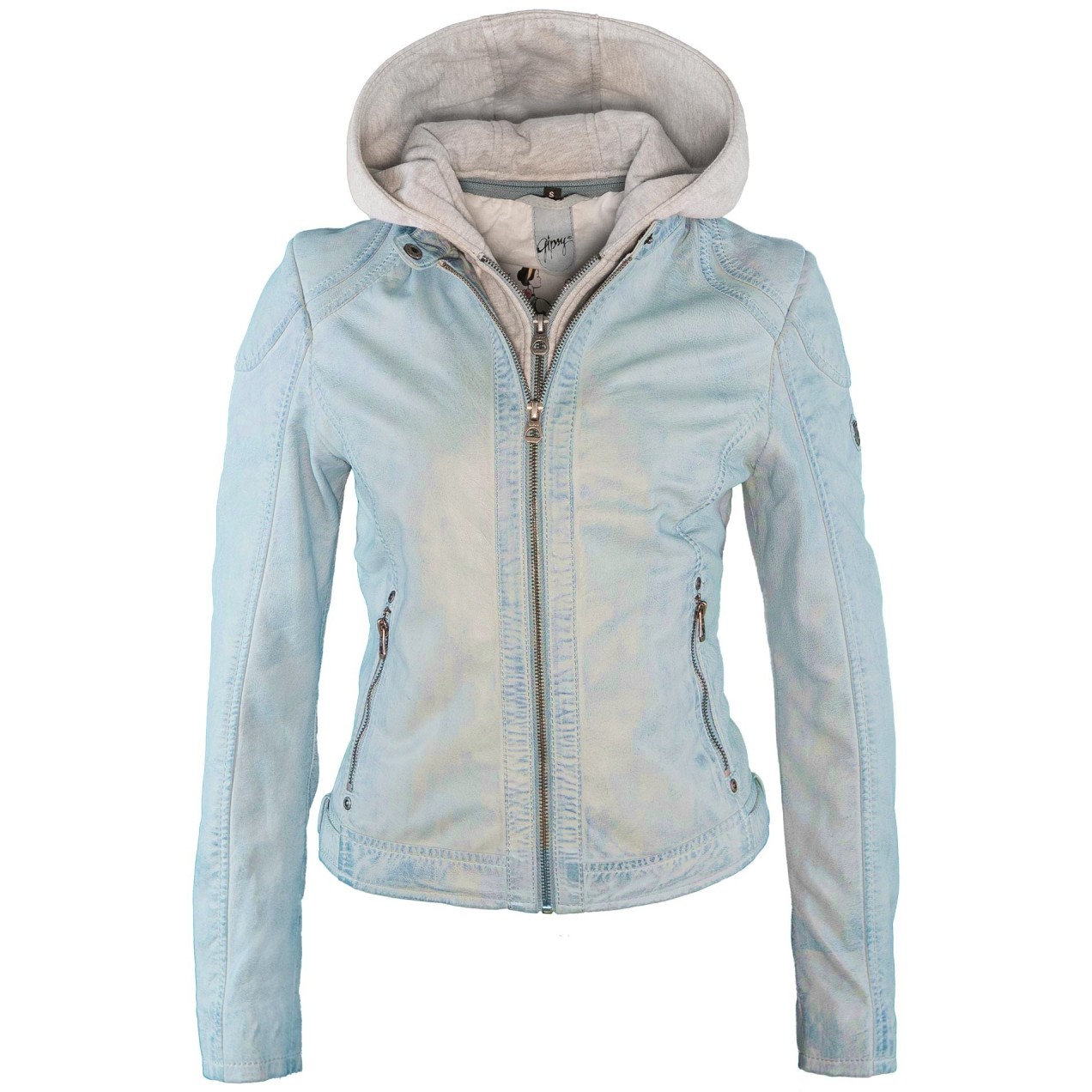 Geaca de Piele Naturala Dama Gipsy Albastru Deschis Angy LAMAS – IMBRACAMINTE Geaca de Piele Naturala Dama Gipsy Albastru Deschis Angy LAMAS – IMBRACAMINTE