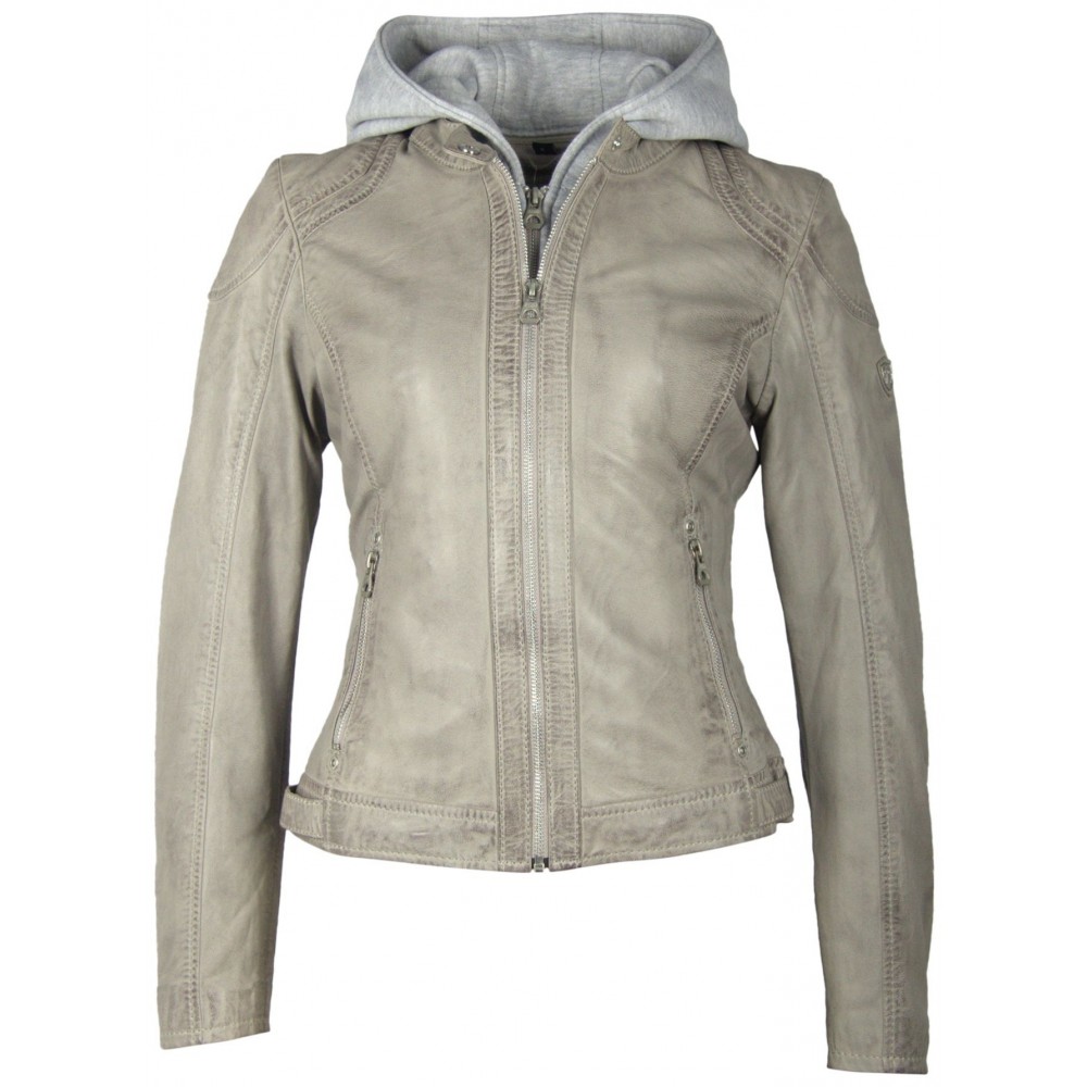 Geaca de Piele Naturala Dama Gipsy Gri Angy LAMAS Geaca de Piele Naturala Dama Gipsy Gri Angy LAMAS - readytowear