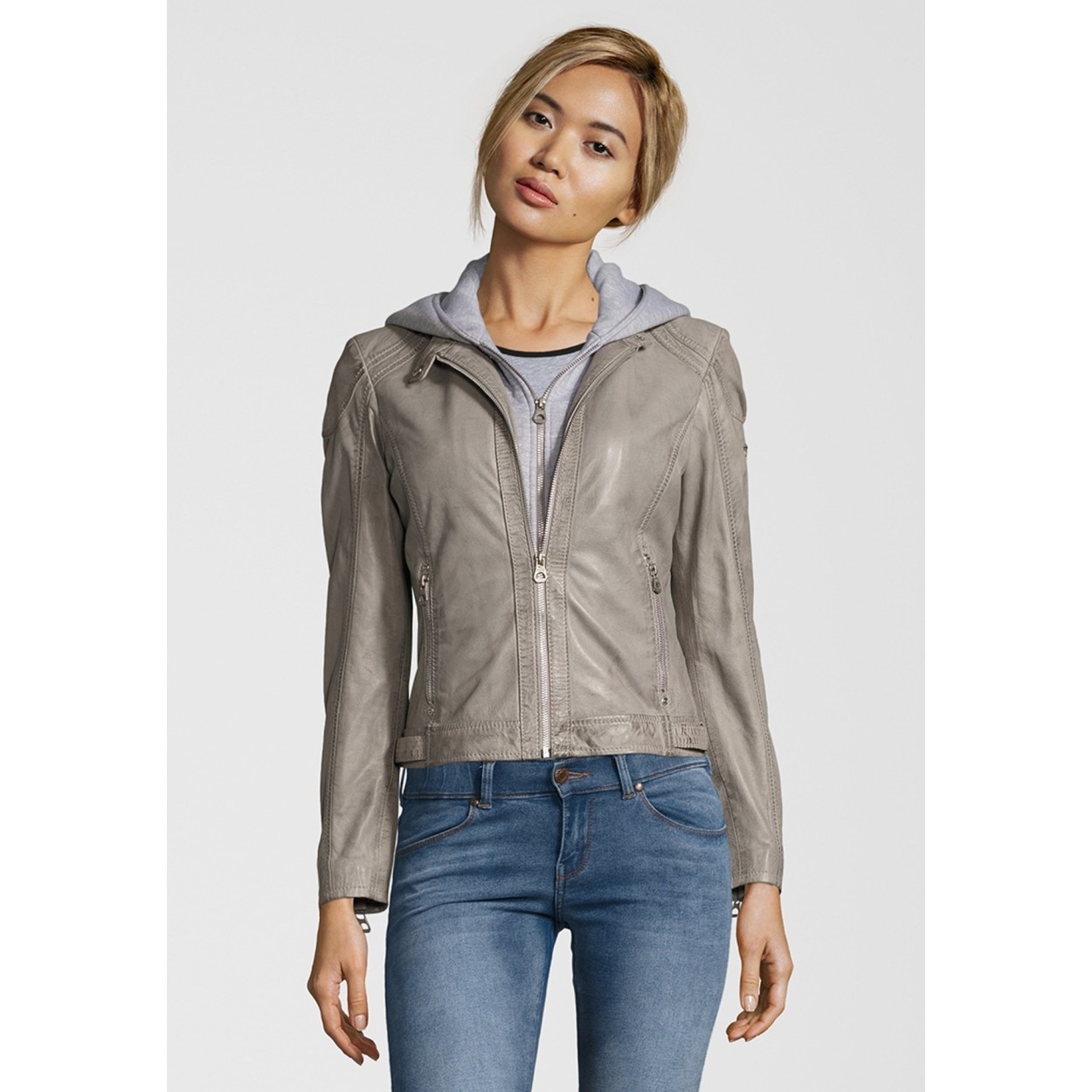 Geaca de Piele Naturala Dama Gipsy Gri Angy LAMAS – IMBRACAMINTE