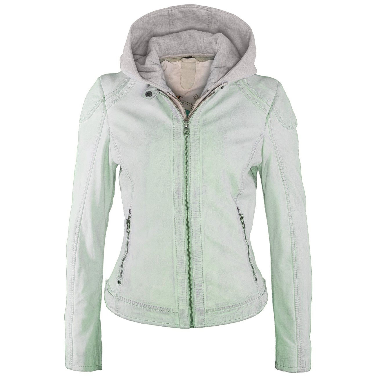 Geaca de Piele Naturala Dama Gipsy Verde Deschis Angy LAMAS – IMBRACAMINTE