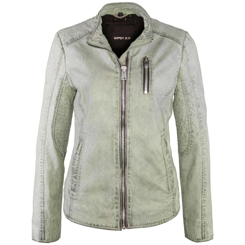 Geaca de Piele Naturala Dama Gipsy Gri Anise SF LVWW – IMBRACAMINTE