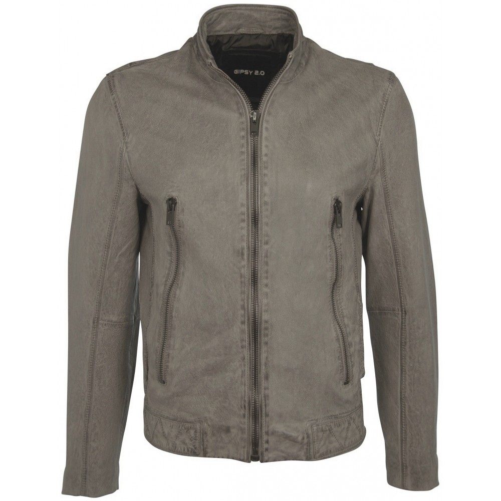 Geaca din Piele Naturala Gipsy Barbati Gri Aric SF LATEOV Geaca din Piele Naturala Gipsy Barbati Gri Aric SF LATEOV - readytowear.ro