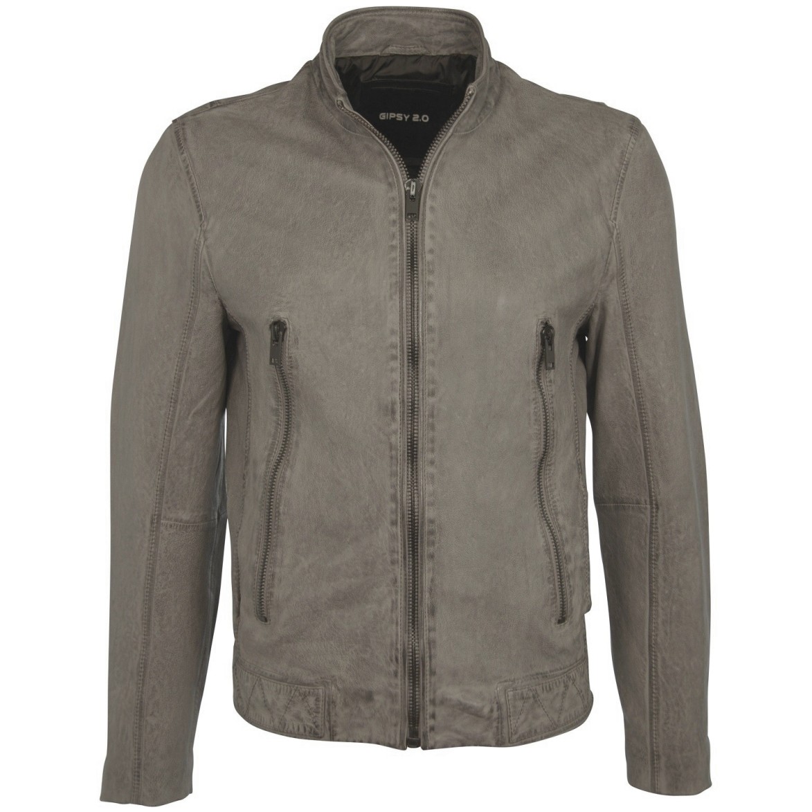 Geaca din Piele Naturala Gipsy Barbati Gri Aric SF LATEOV – IMBRACAMINTE