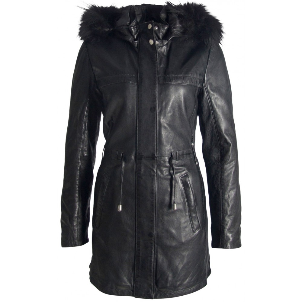 Geaca Lunga de Piele Naturala Dama Gipsy Neagra Aubrey NSLONTV W Geaca Lunga de Piele Naturala Dama Gipsy Neagra Aubrey NSLONTV W - readytowear.ro
