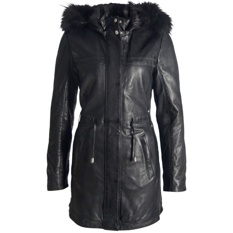 Geaca Lunga de Piele Naturala Dama Gipsy Neagra Aubrey NSLONTV W – IMBRACAMINTE