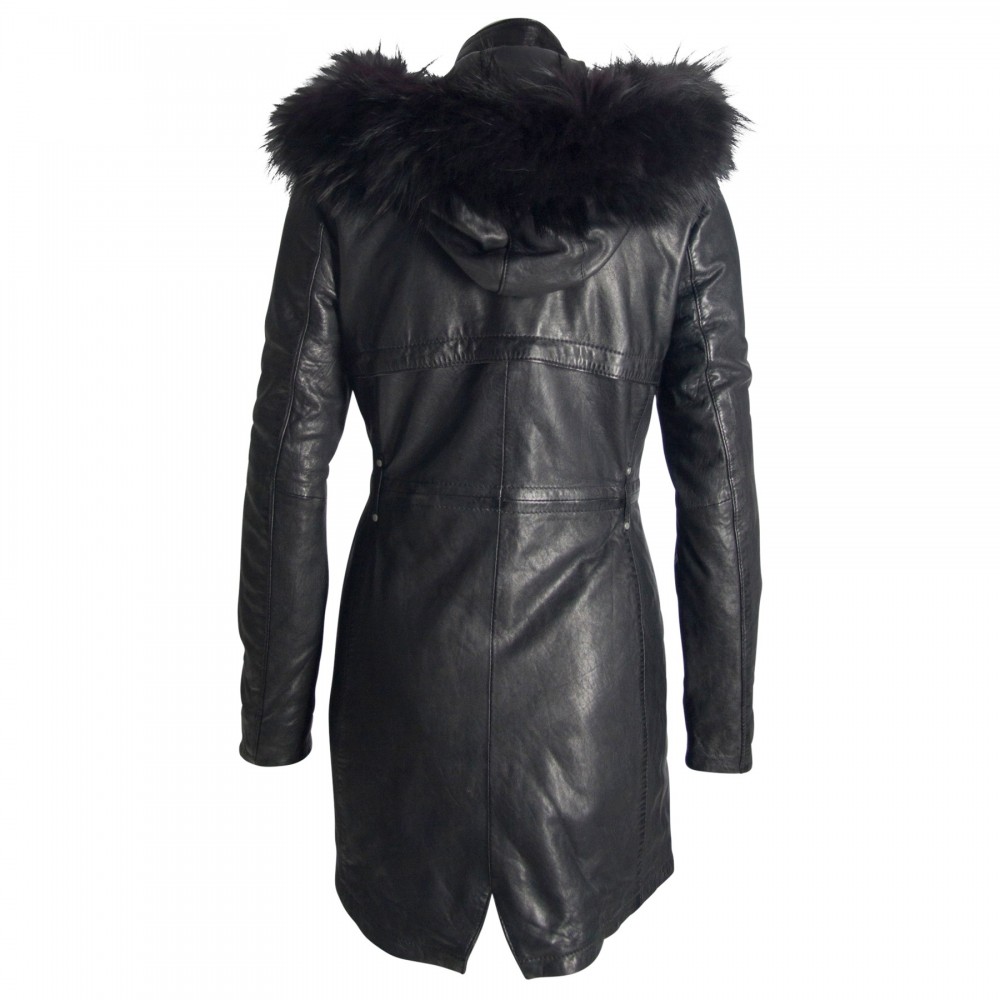 Geaca Lunga de Piele Naturala Dama Gipsy Neagra Aubrey NSLONTV W Geaca Lunga de Piele Naturala Dama Gipsy Neagra Aubrey NSLONTV W - readytowear.ro