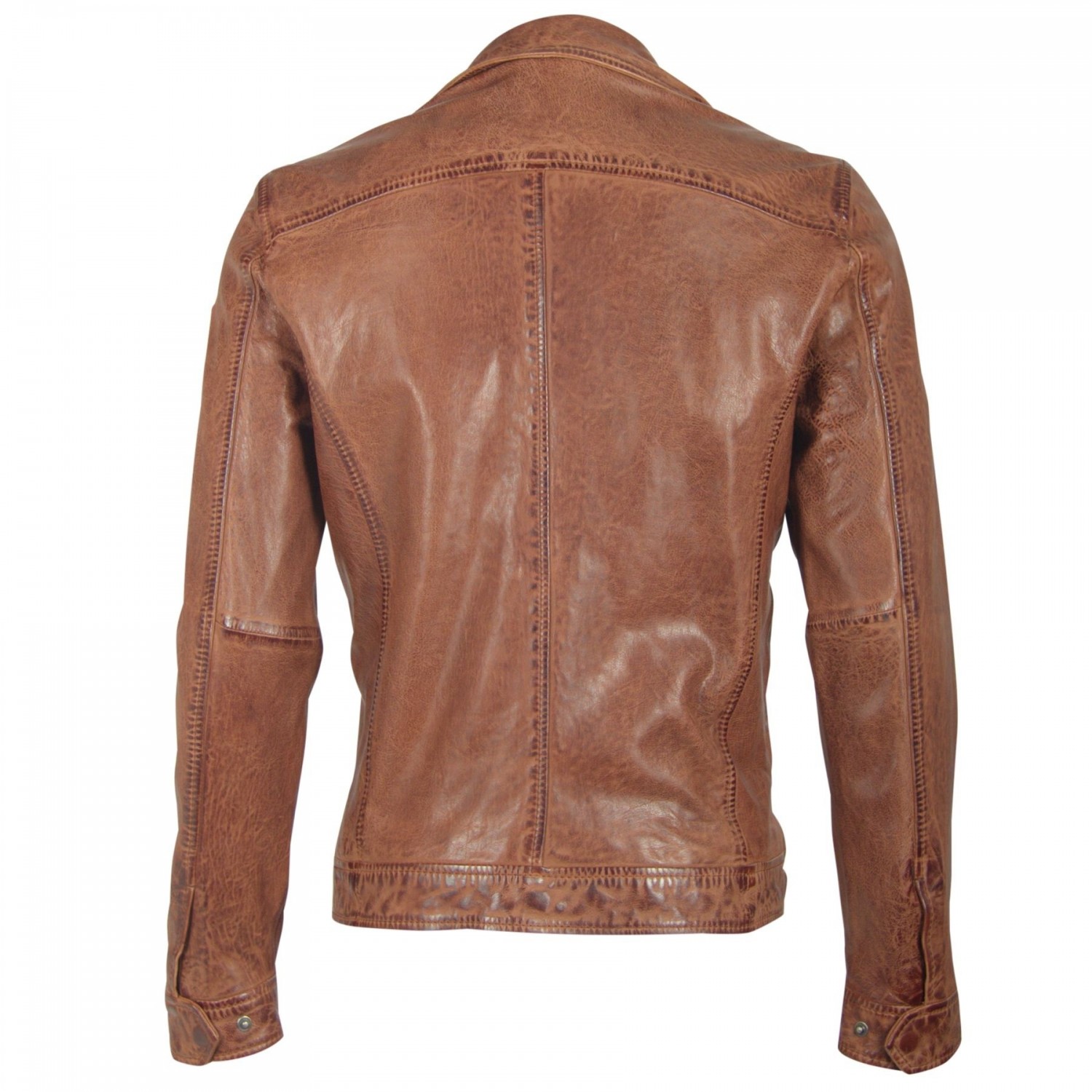 Geaca de Piele Naturala Barbati Gipsy Coniac Inchis Ayden SF LVW – IMBRACAMINTE