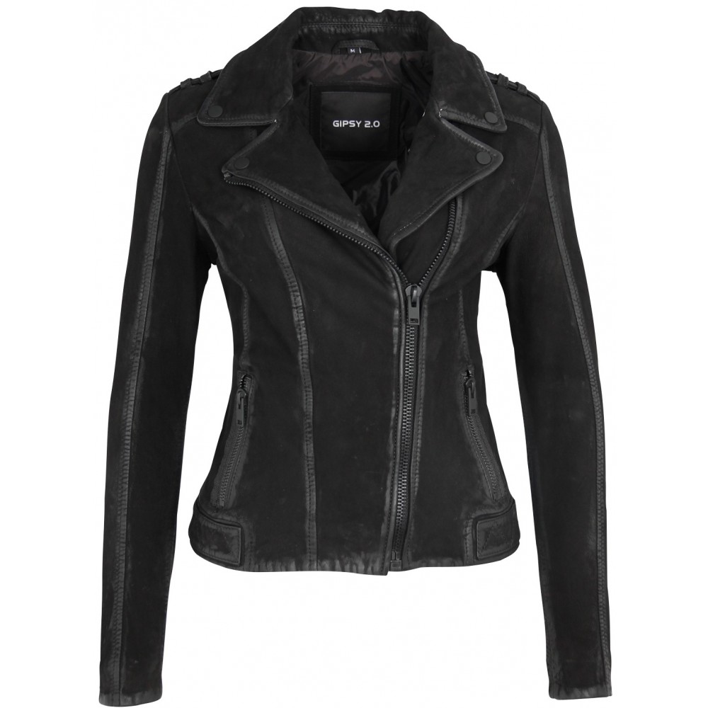 Geaca de Piele Naturala Dama Gipsy Neagra Bala SF ZNUWV Geaca de Piele Naturala Dama Gipsy Neagra Bala SF ZNUWV - readytowear.ro
