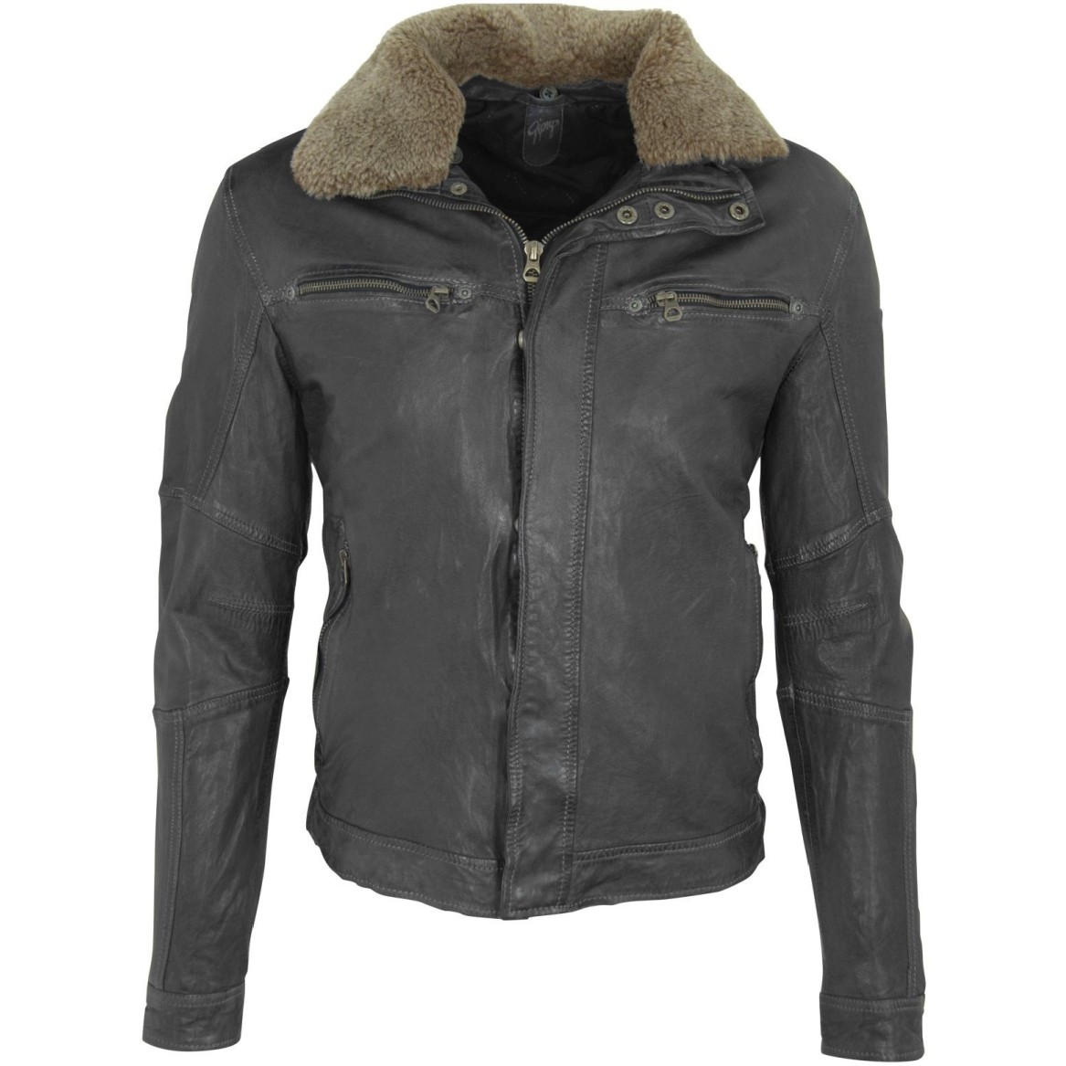 Geaca de Piele Naturala Barbati Gipsy Neagra Balton LAWOV W – IMBRACAMINTE