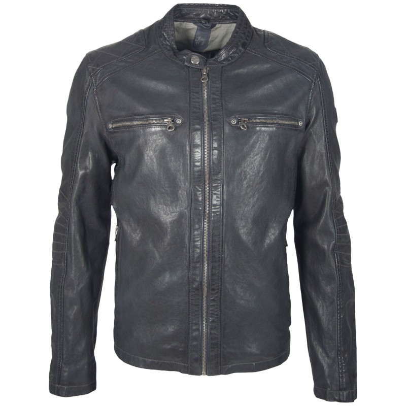 Geaca de Piele Naturala Barbati Gipsy Bleumarin Banks LVTW – IMBRACAMINTE