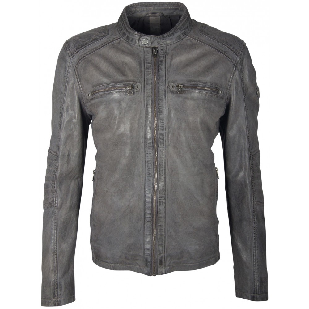 Geaca de Piele Naturala Barbati Gipsy Gri Banks LVTW Geaca de Piele Naturala Barbati Gipsy Gri Banks LVTW - readytowear.ro