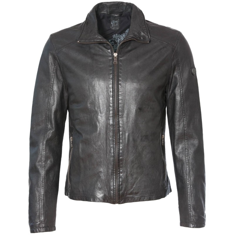 Geaca din Piele Naturala Barbati Gipsy Neagra Barry SF LONTV – IMBRACAMINTE