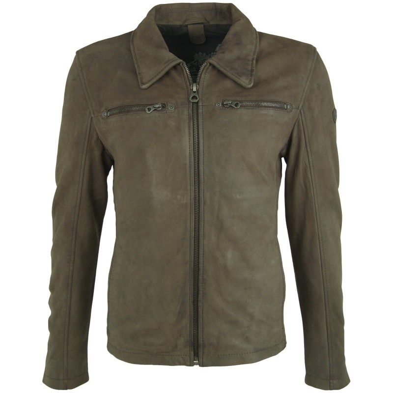 Geaca de Piele Naturala Barbati Gipsy Olive Bart W17 LABONV – IMBRACAMINTE