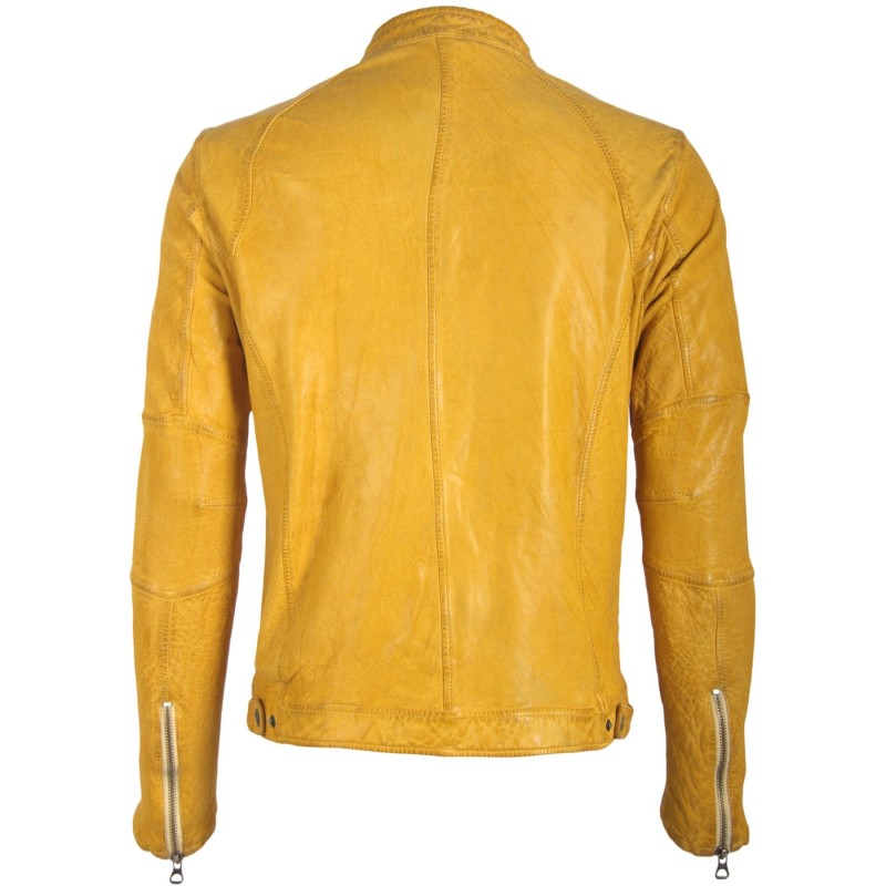 Geaca de Piele Naturala Barbati Gipsy Galbena Beat S19 SF NZROV – IMBRACAMINTE