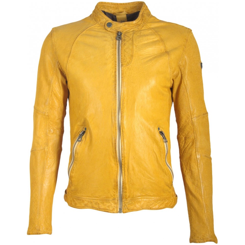 Geaca de Piele Naturala Barbati Gipsy Galbena Beat S19 SF NZROV - readytowear