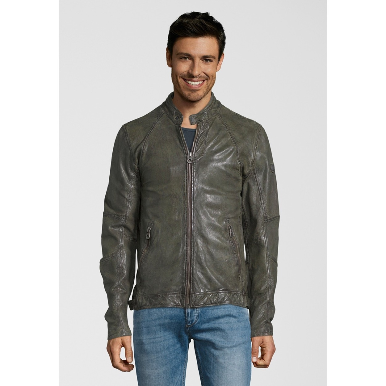 Geaca de Piele Naturala Barbati Gipsy Verde Beat S19 SF NZROV – IMBRACAMINTE