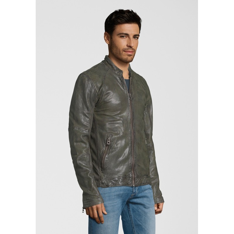 Geaca de Piele Naturala Barbati Gipsy Verde Beat S19 SF NZROV – IMBRACAMINTE