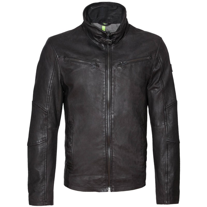 Geaca de Piele Naturala Barbati Gipsy Neagra Bent SF LCOUNTV – IMBRACAMINTE