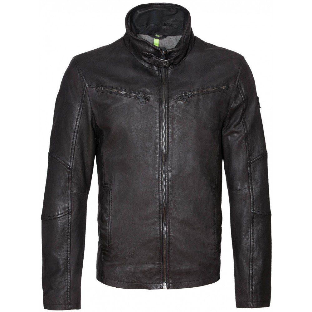 Geaca de Piele Naturala Barbati Gipsy Neagra Bent SF LCOUNTV Geaca de Piele Naturala Barbati Gipsy Neagra Bent SF LCOUNTV - readytowear