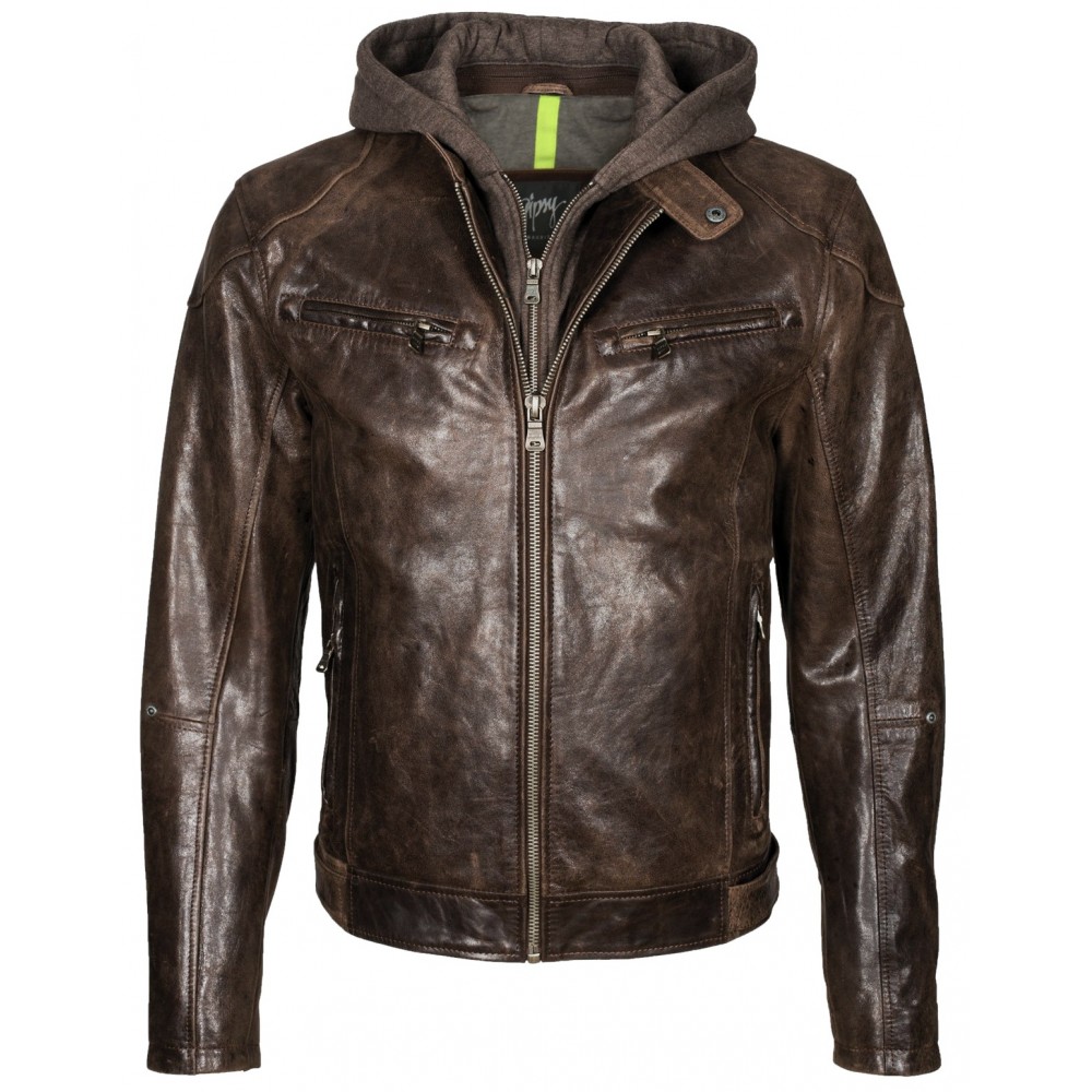 Geaca de Piele Naturala Barbati Gipsy Maro inchis Bilo LACRUV Geaca de Piele Naturala Barbati Gipsy Maro inchis Bilo LACRUV - readytowear.ro