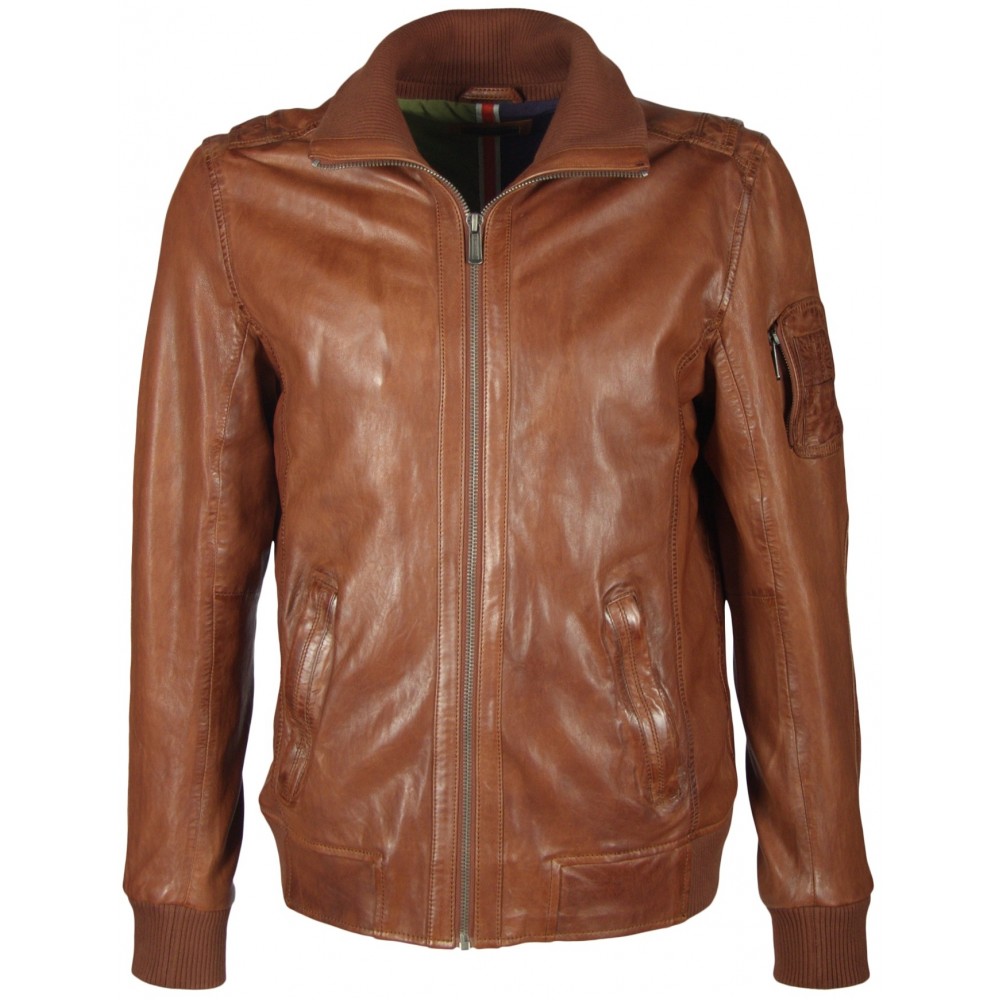 Geaca de Piele Naturala Barbati Gipsy Coniac Blast LALIV Geaca de Piele Naturala Barbati Gipsy Coniac Blast LALIV - readytowear