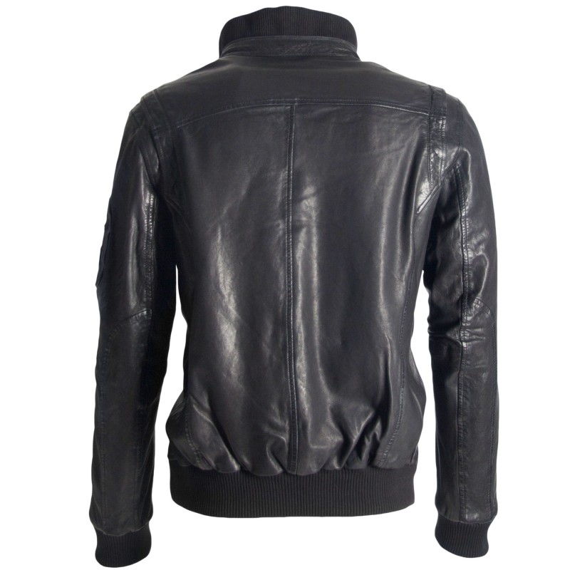 Geaca de Piele Naturala Barbati Gipsy Neagra Blast LALIV – IMBRACAMINTE