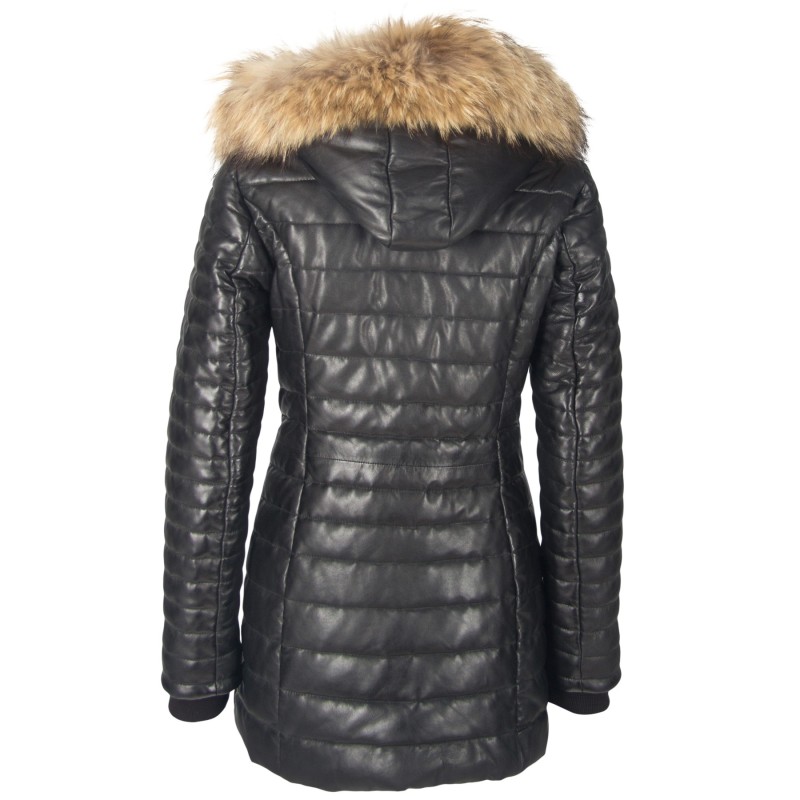 Geaca Lunga de Piele Naturala Dama Gipsy Neagra Bleak LNBV W – IMBRACAMINTE