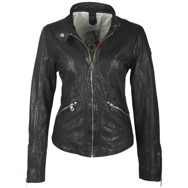 Geaca de Piele Naturala Dama Gipsy Neagra Bona LAOSV – IMBRACAMINTE