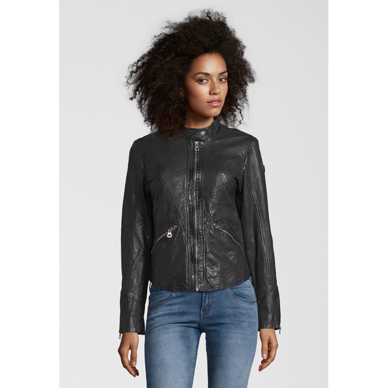 Geaca de Piele Naturala Dama Gipsy Neagra Bona LAOSV – IMBRACAMINTE